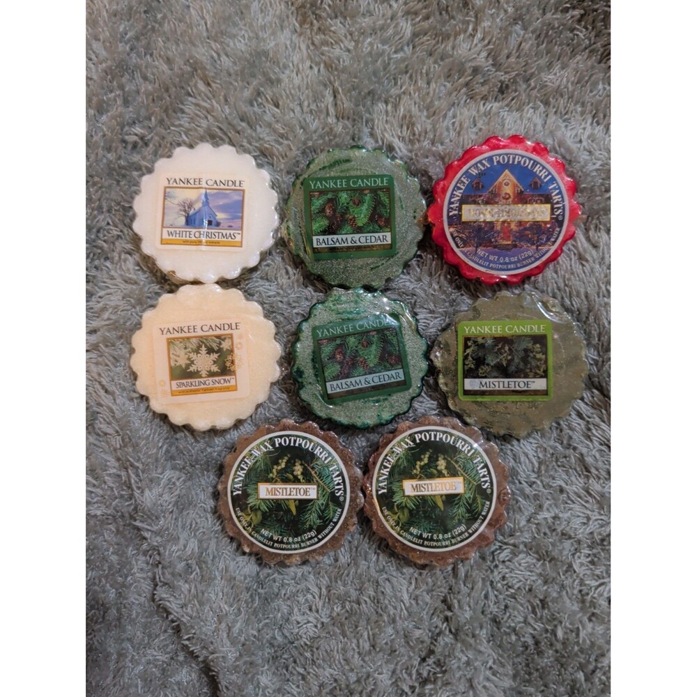 Yankee Candle Christmas Wax Tart Lot of 8 Winter Pine Holiday Scents Melts